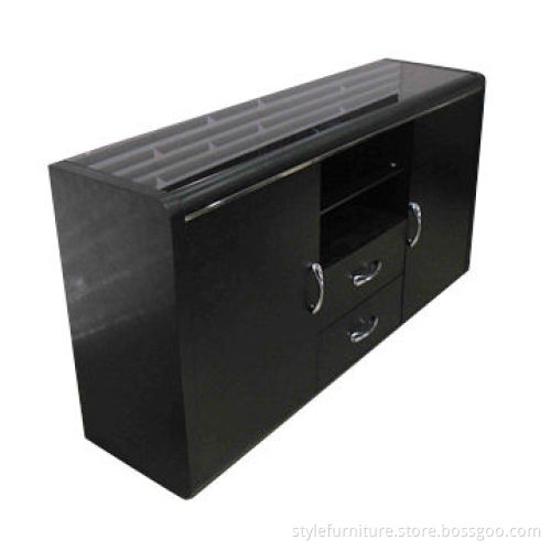 Glass top kitchen cabinet
